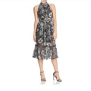 MICHAEL KORS METALLIC FLORAL-PRINT DRESS